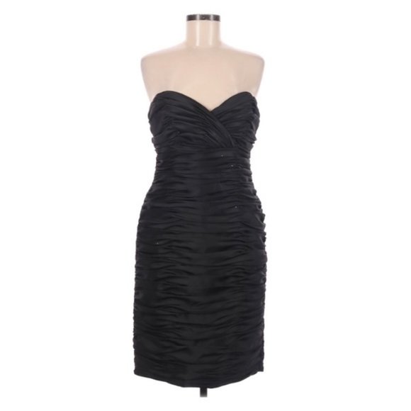 Jordan Fashions Black Party Ruched Dress Women's Size 6 Preowned - Picture 1 of 12